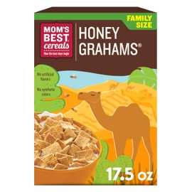 Mom's Best Honey Grahams Breakfast Cereal, Honey Graham Cereal Made with Real Honey, No High-Fructose Corn Syrup, No Artificial Flavors or Preservatives, Kosher Dairy, 17.5 OZ Box (Pack of 14)