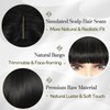 Lanseek Short Bob Wig with Bangs 12 Inch Short Synthetic