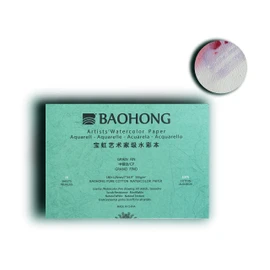BAOHONG Artists' Watercolor Paper Block (20 Sheets, glued on Four Edges), 100% Cotton, Acid-Free, 140LB/300GSM, Watercolor Art Supplies for Wet, Dry, and Mixed Media Painting (Cold Press 4.9"X7")