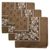 3 PK Cowboy Bandanas 100% Cotton 22 x 22 inch