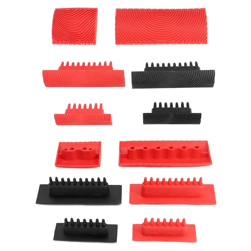 QWORK® 8Pcs Wood Grain Tool Set, Rubber Painting Tool Set
