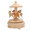 Cute Music Box Wooden Rotating Musical Box Wood Crafts Birthday