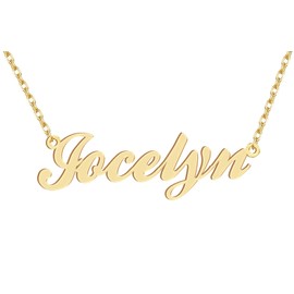 18k Gold Plated Jocelyn Name Pendant Necklace Nameplate Necklaces Womens Stainless Steel Graduation Mother Jewelry