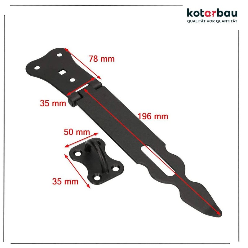 KOTARBAU® Hasp 200mm Security Hasp Powder Coating Device Padlock Steel