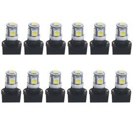 DOPHISALL AUTO T10 194 168 PC194 PC195 Instrument Panel Gauge Cluster Dashboard Light White Color LED Bulb Pack of 12