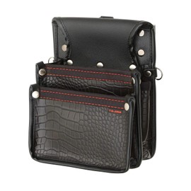 Tajima Safety System Detachable Waist Bag, Croco, Nail Bag, 2 Tiers, High Strength, Flexible, Durable Synthetic Leather, Easy to Put on and Take Off, Easy to Install on Belt, Easy to Reassemble Waist