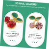 Beavorty 36 Pcs Cherry Nail Charms Fruit Nail Studs for