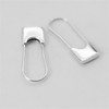 Sterling Silver Padlock Square Safety Pin Hoop Drop Cuff Earrings