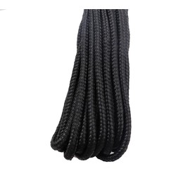 Fuwok 2/3/4/6/8/10MM 20M(64ft) Satin Nylon Trim Cord,Rattail Silk Cord,All Purpose Rope,Assorted Colors Nylon String Twisted Durable Long Ropes (Black, 4mm)