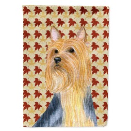 Caroline's Treasures LH9091GF Silky Terrier Fall Leaves Portrait Flag, Small, Multicolor
