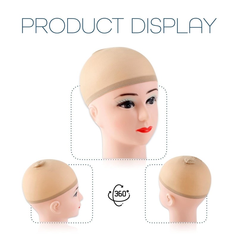 koskusder 2 Pcs White Silicone Wigs Grip Bands with 4