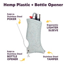 Toker Poker Bottle Opener Charcoal, Lighter Case Multi Tool for Camping and Other