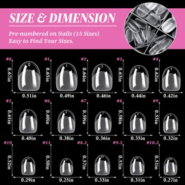 420pc Extra Short Nail Tips XS Oval Fake Nails Tips Short Acrylic Nails Tips Clear Press on Nails Oval Gel Tips Soft Gel Nail Tips Full Cover False Nails Artificial Fingernail for Nail Extensions