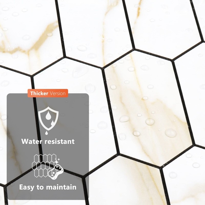Vamos Tile Long Hexagon Peel and Stick Backsplash Tile -