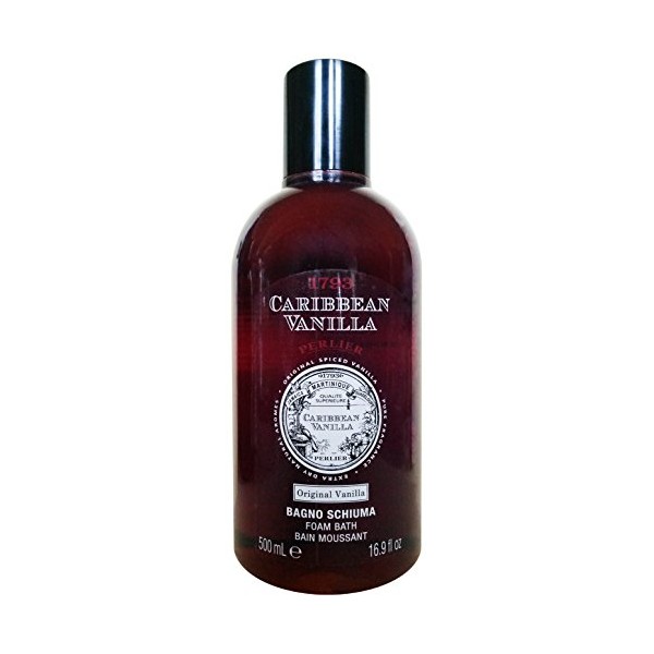 Perlier: "1783 Caribbean Vanilla" Foam Bath, Original Vanilla Scent 16.9 Fluid Ounces (500mL) Bottle [ Italian Import ]