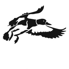 Express Yourself Landing Zone Duck (Black - Image Facing as Shown - Large) Decal Sticker - Waterfowl Collection
