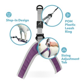 Gooby Simple Step in III Harness - Purple, Small - Small Dog Harness with Scratch Resistant Outer Vest - Soft Inner Mesh Harness for Small, Medium Dogs