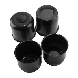 Rheedal 4Pcs 5.15inch Stainless Trailer Wheel Center Caps Push Through Center Hub Cap for Truck SUV RV Wheel Rim, Combination of Removable and Concave Matt Black Wheel Hub Covers
