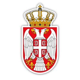 Squiddy Serbian Coat of Arms Serbia Pride - Vinyl Sticker for Car, Laptop, Notebook (5" Tall)