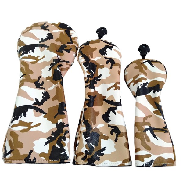 Lanx. Golf Cover Brown Camo (S) Golf Headcover Driver Cover Wood Fairway Utility Iron G FW UT I with Number Tag Animal 440cc 460cc Leather Golf Equipment Rust Proof Lightweight 3#4#4#4l 5l 6#7#4 #4 #4 #4 #4 #4 #4 #4 #4 #4 #4 #4 #4 #4 #4 #4 # 5# 5 Men Wom
