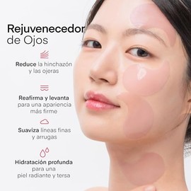Terez & Honor Parche Coreano de Hidrogel con Péptidos y Colágeno - 60 Mascarillas Reafirmantes, Iluminadoras e Hidratantes para Ojos - Ojeras, Bolsas,