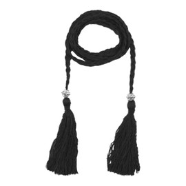 Tabanzhe Skinny Tassel Braided Bow-knot Waist Belt for Women Skirt Dress- Thin Bowknot Dress Belt Elegant and Versatile Ladies Belt with a Delicate Braided Design(Gold/Black)