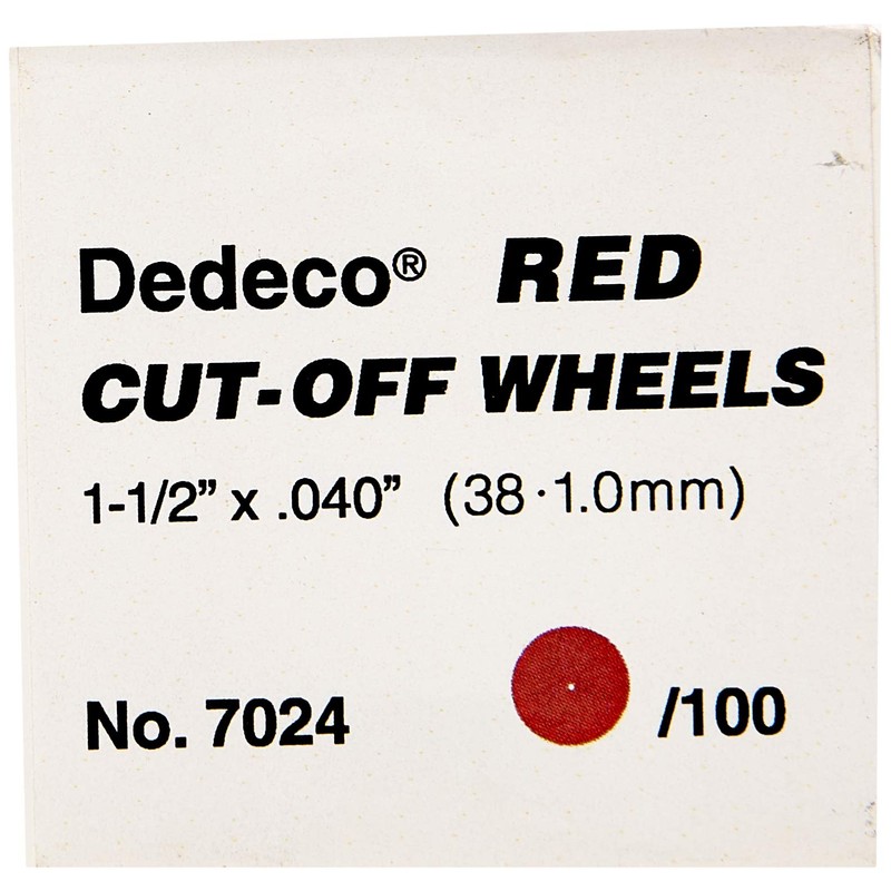 Dedeco 7024 Cutting-Off Wheel, Red, 1-1/2" x .040", Size, Pack