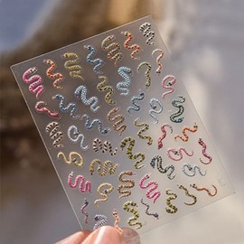 Nail art colorful deco snake snake nail emboss sticker-WFHTQSZ / 네일아트 화려한 데코 스네이크 뱀 네일 엠보스티커-WFHTQSZ