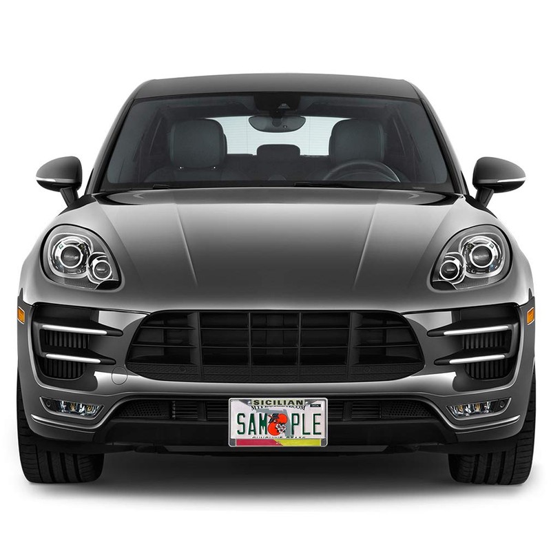 Metal Insert License Plate Frame Sicilian Flag Weatherproof Car Accessories