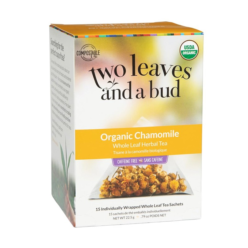 Two Leaves and a Bud Organic Chamomile Herbal Tea Bags,