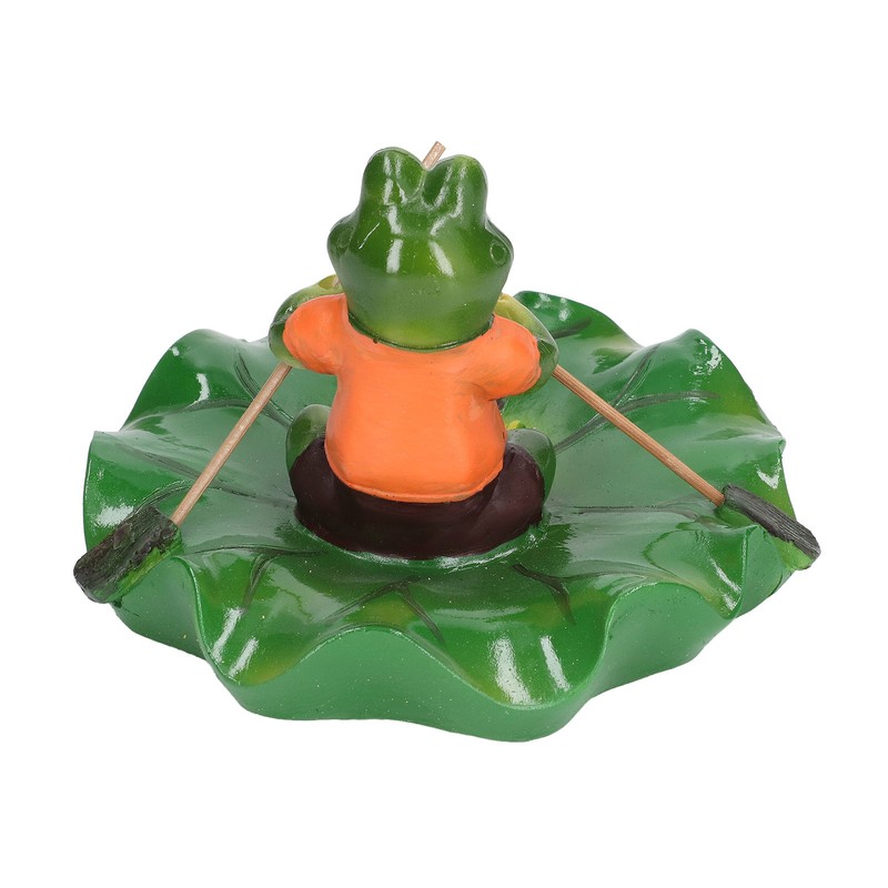 Simulation Resin Floating Lotus Leaf Frogs Ornament Fish Pond Fountain