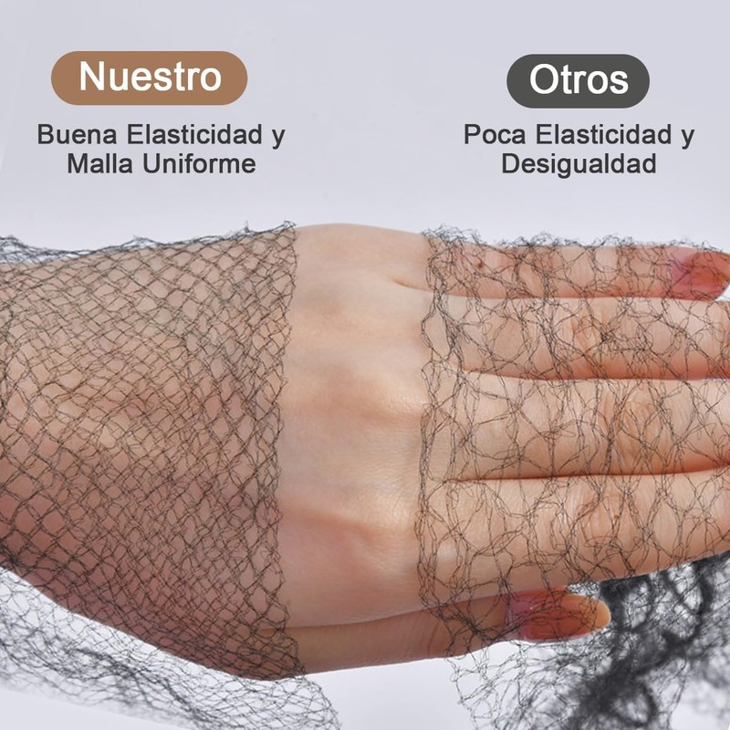100pzs Red para Cabello, Red de Pelo Tejida,Gorros Malla cofias
