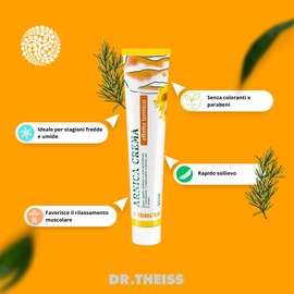 Dr. Theiss Arnica Crema Effetto Termico. Crema Arnica concentrata Riscaldante 50 ml Estratto di arnica forte. Sollievo cervicale schiena ginocchio