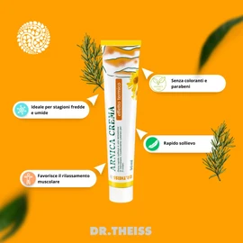 Dr. Theiss Arnica Crema Effetto Termico. Crema Arnica concentrata Riscaldante 50 ml Estratto di arnica forte. Sollievo cervicale schiena ginocchio