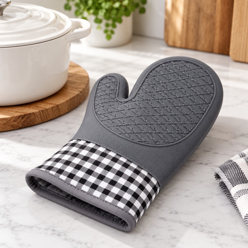 Silicone Oven Mitt for Cooking and Baking – Heat-Resistant Non-Slip