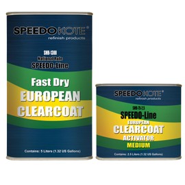 Speedokote Fast Cure High Gloss European Clear, SMR-1300/75 7.5 L Euro Clearcoat with medium activator.