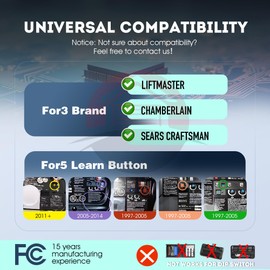 1 for Liftmaster Chamberlain Craftsman Garage Door Opener Remote 893MAX 890MAX 893LM Universal Keychain 3-Years-Warranty