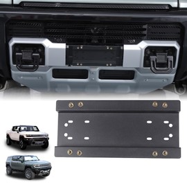 License Plate Frame for Hummer EV Accessories Rear&Front License Plate Bracket Holder for Hummer EV 2024 2025+ License Plate Bumper Car Tag Frame Mount Adapter with Screw Caps (Front/1PC)