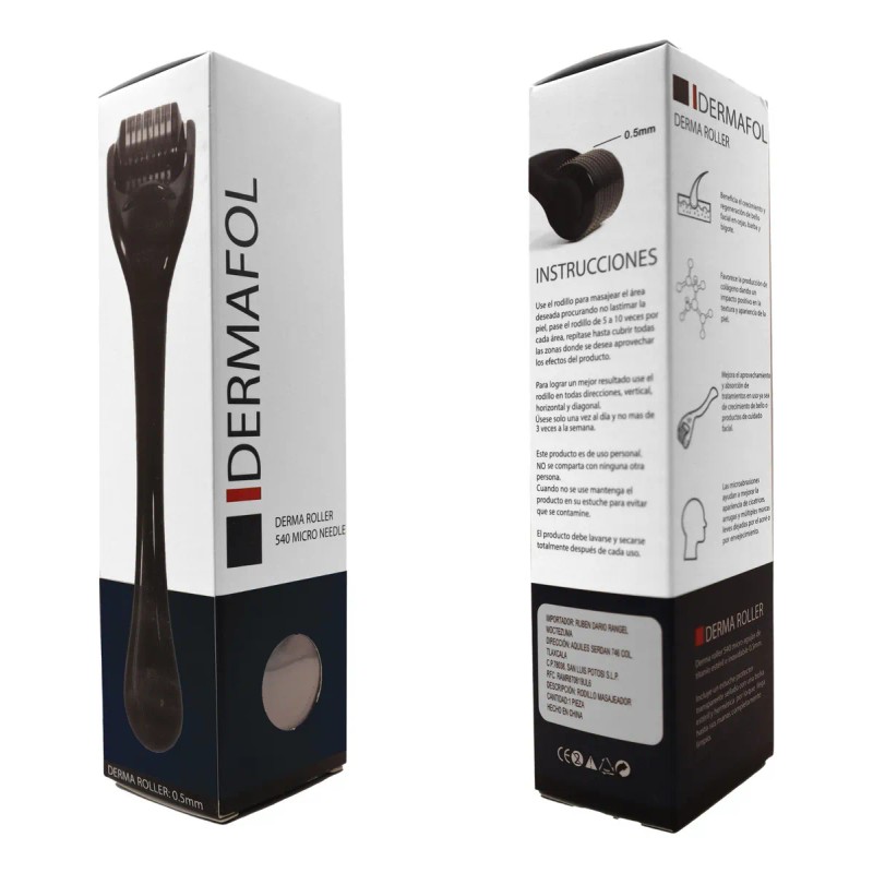Dermaroller Rodillo Para Barba Dermafol 0.5 Mm Aguja Titanio