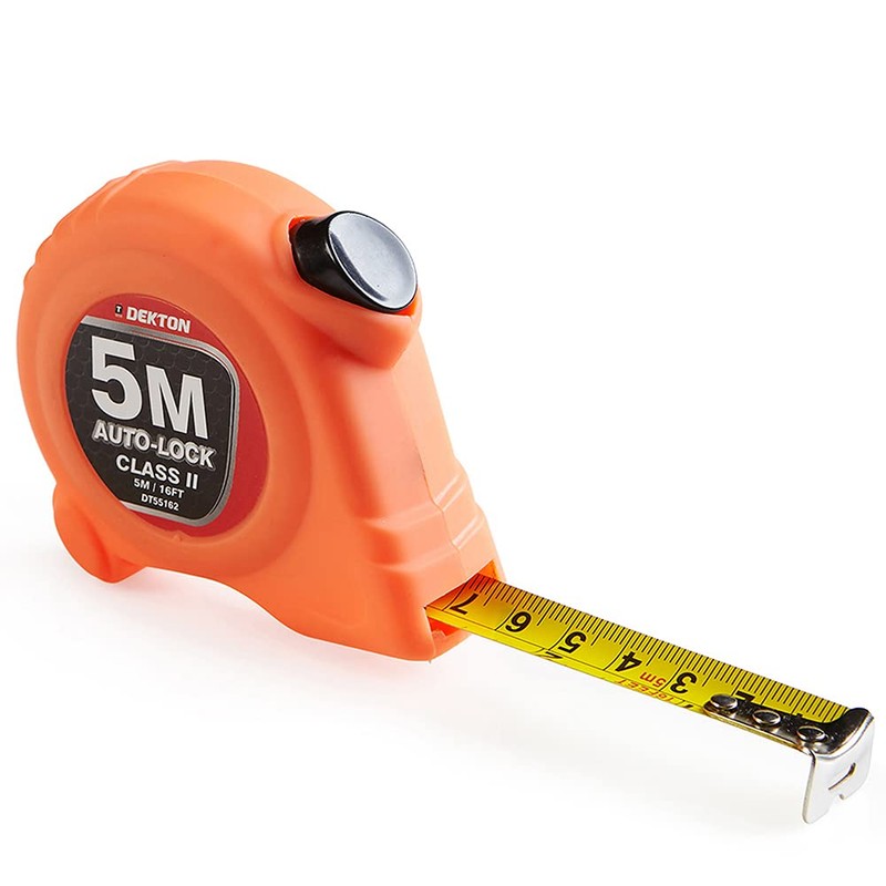 Dekton Hi Vis Green Soft Grip Autolock Tape Measure 5m