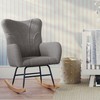 Lavish Home Rocking Chair - Teddy Fabric Upholstered Chair with