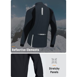 baleaf Men's Winter Cycling Jackets Water Resistant Thermal Running Softshell Jacket Warm Cold Weather Pockets Grey 2XL