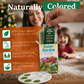 Color Garden Pure Natural Food Coloring, Green – 5 ct 1 oz | Plant-Based, Vegan, Non-Toxic Liquid Food Dye, Healthy Food Coloring