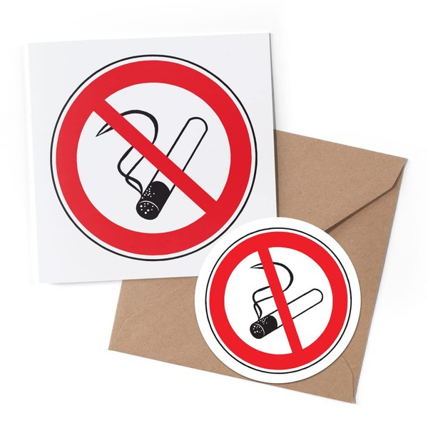 1 x Greeting Card & 10 cm Round Sticker Set