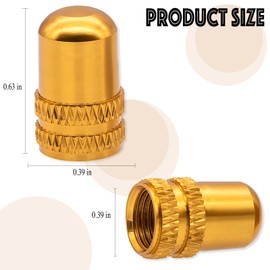 MEAJOO 5PCS USA Type Tire Valve Stem Caps, Corrosion Resistant Leak-Proof, Universal Wheel Tyre Stem Covers for Cars, SUV, Trucks, Bikes, Motorcycles, Bicycles(Gold)