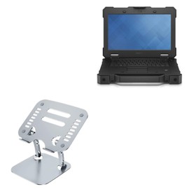 BoxWave Stand and Mount Compatible with Dell Latitude 14 Rugged - Executive VersaView Laptop Stand, Ergonomic Adjustable Metallic Laptop Stand - Metallic Silver