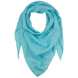 fashionchimp Basic Triangular Scarf in Plain Colours Made of 100% Cotton, Triangle Muslin Scarf, Lightweight Scarf for Men and Women, Soft turquoise