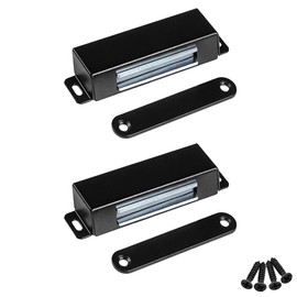WOOCH Magnetic Door Catch - 50lb High Magnetic Stainless Steel Heavy Duty Catch for Kitchen Bathroom Cupboard Wardrobe Closet Closures Cabinet Door Drawer Latch (Black, 2-Pack)