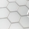 5 Sheets White Hexagon Glass Mosaic,Pool Tiles,12" x 10" Kitchen
