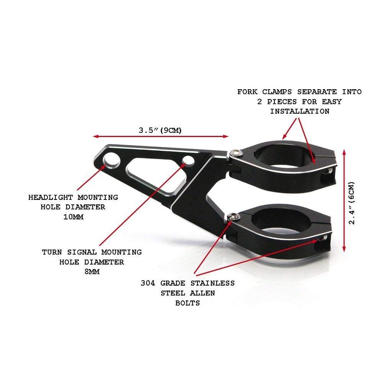 Alchemy Parts Premium CNC Motorcycle Headlight Brackets for Cafe Racer